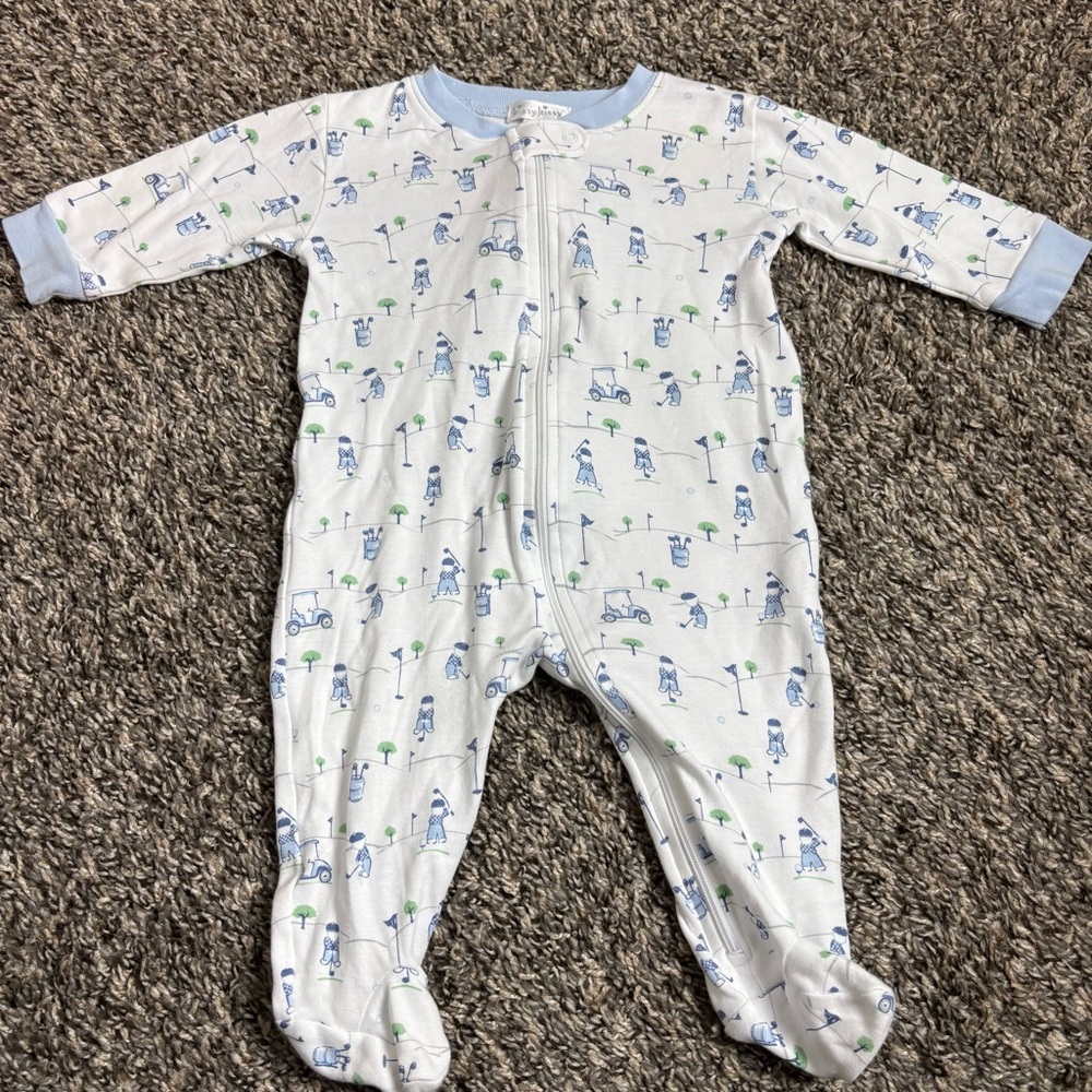 Kissy kissy zipper footie pajamas golf 6/9 mo